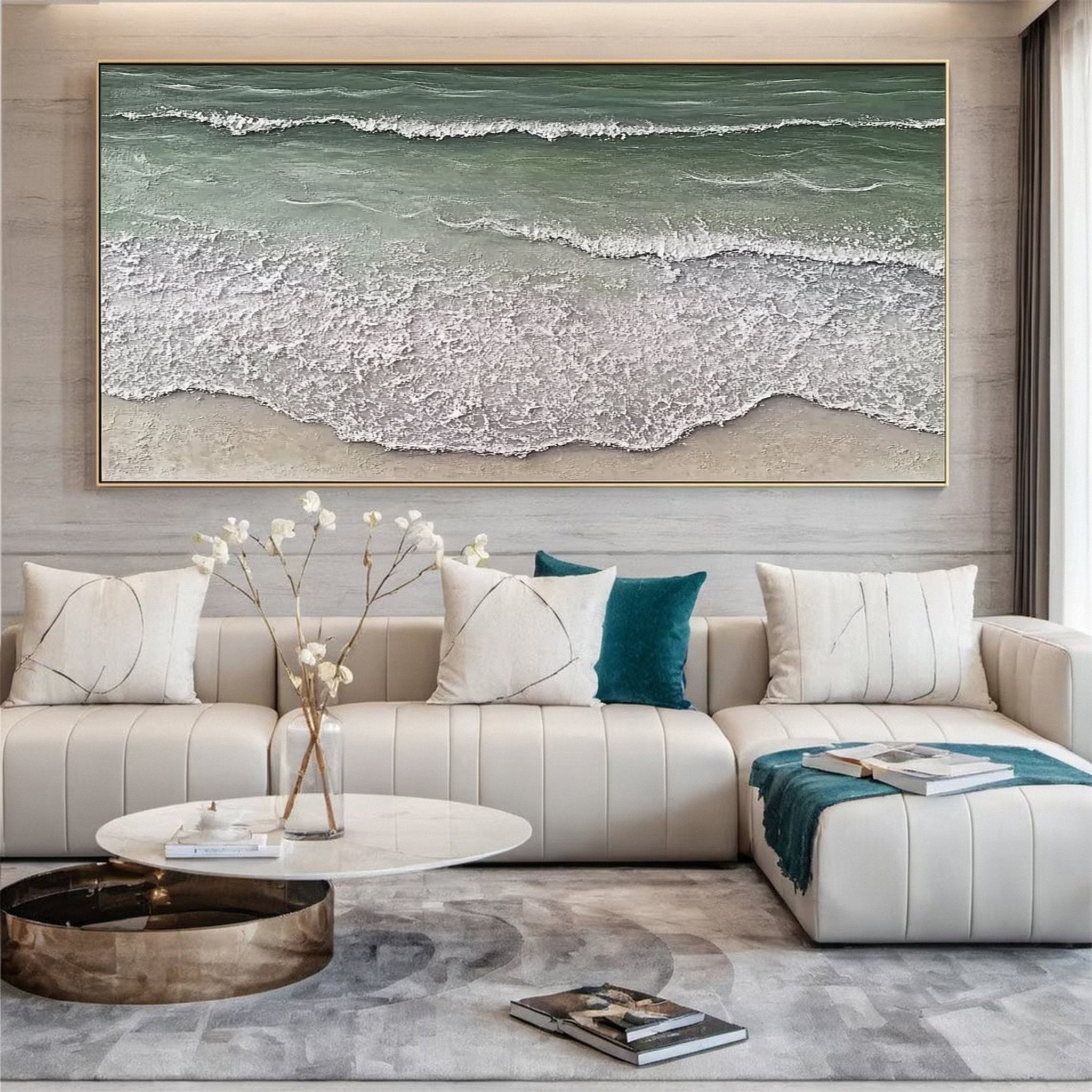 3D Heavy Texture Ocean Wave Oil Painting CZ0070 - Viral Wall Art